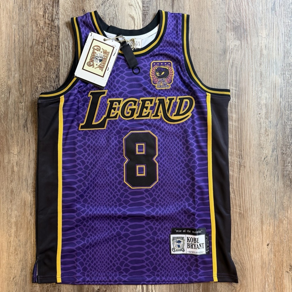 NWT Kobe Bryant Legend Year Of The Mamba Jersey Headgear Classics Eggplant Sz S
